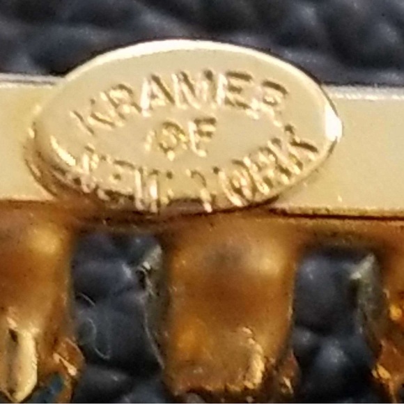 Kramer of New York Trumpet Coronet Brooch Pin Faux Pearl & Prong Set Stones - Picture 8 of 13